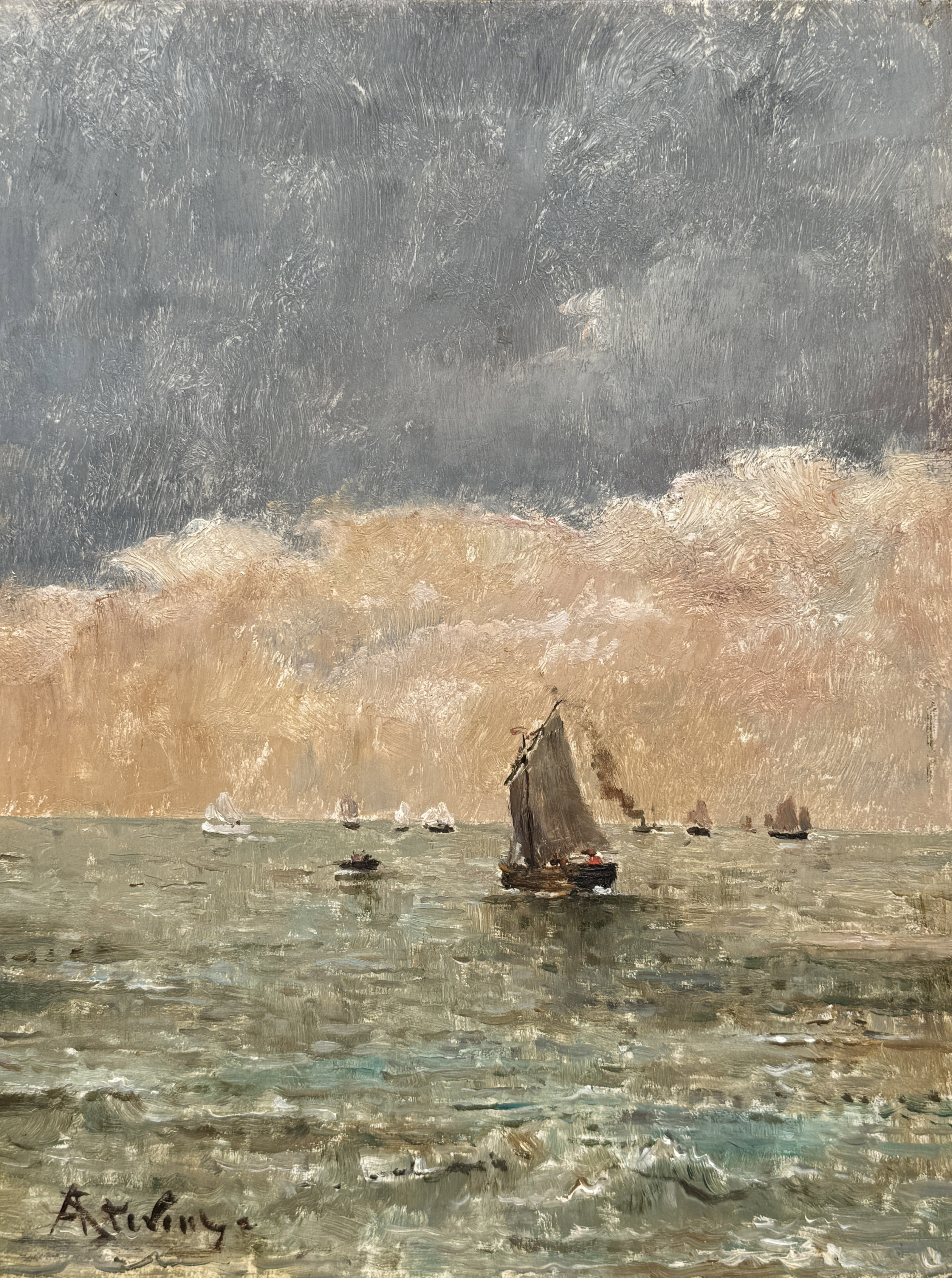 Seascape with sailing boats